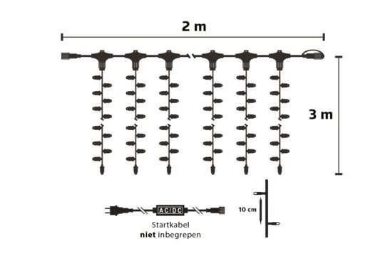 Lichtgordijn 2m x 3m Klassiek warm wit - Image 3
