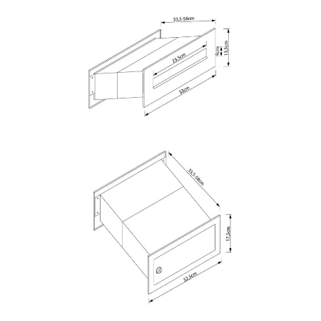 Muurdoorwerp/wand brievenbus Nova in zwart - Image 6