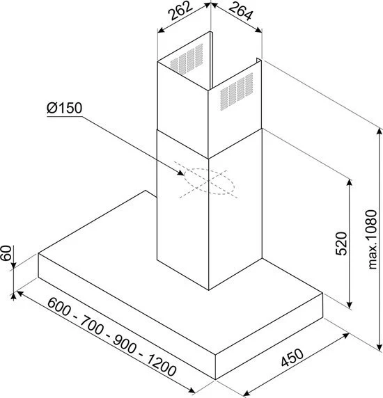 SMEG afzuigkap KBT600MB - Mat zwart - 60 cm - Image 5