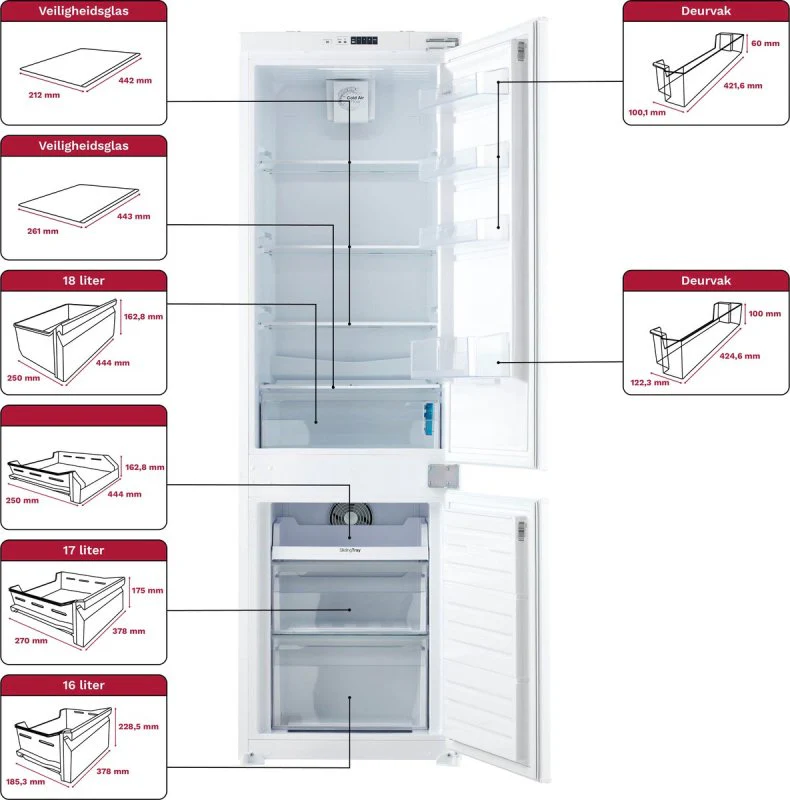 Inventum inbouw koelkast IKV1788S - Wit - No Frost - Image 6