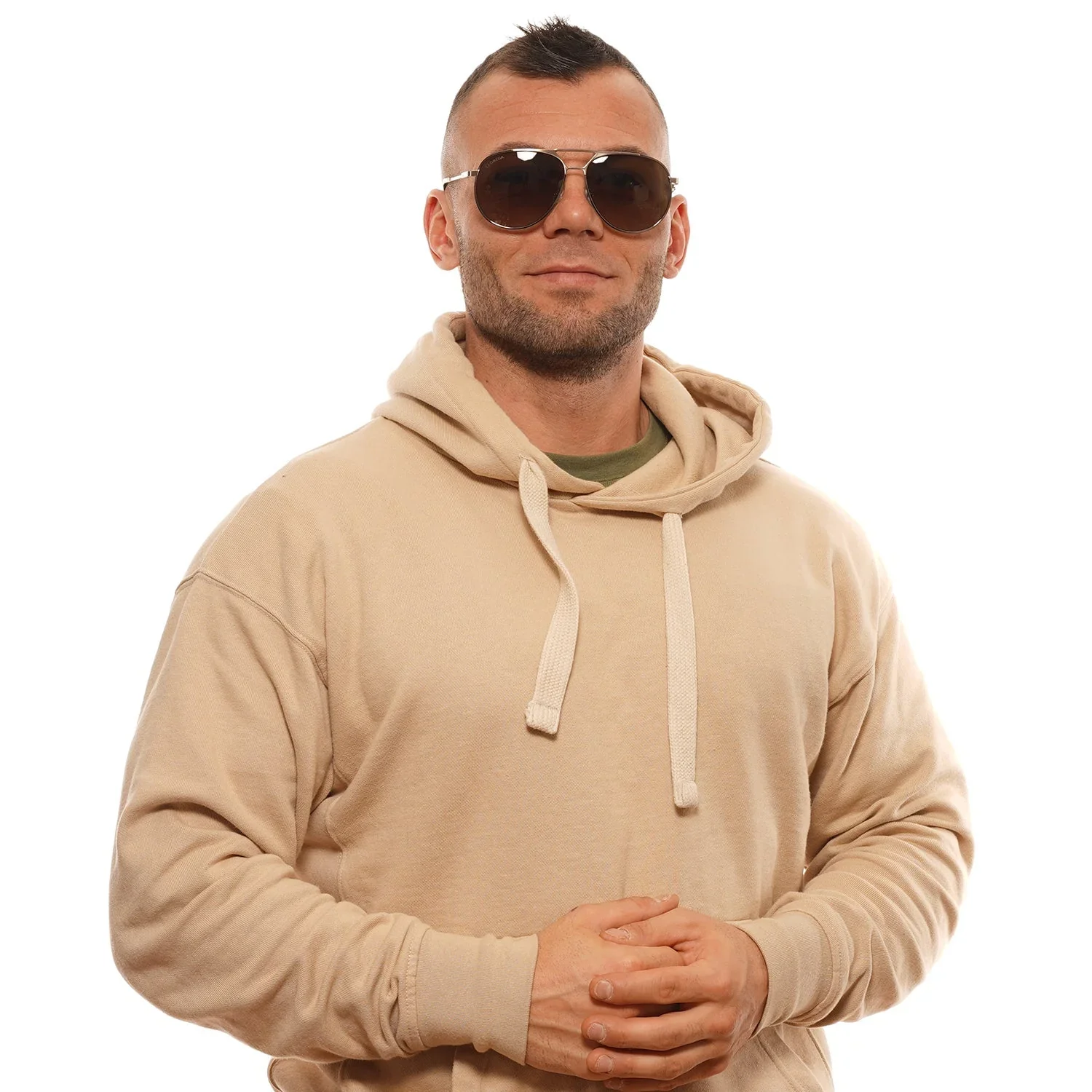 Sunglasses Omega OM 0037 34F Shiny Light Bronze, Classic Ha - Image 4